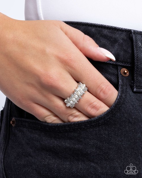 Pearly Provision - White - Paparazzi Ring Image