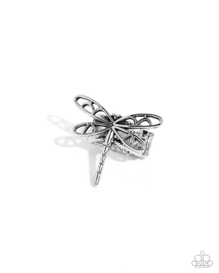 Dragonfly Depth - Silver - Paparazzi Ring Image