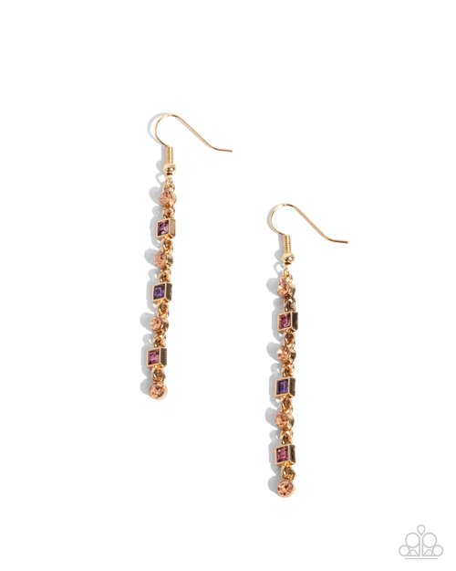 Square Slope - Purple - Paparazzi Earring Image