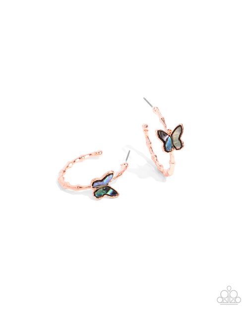 Butterfly Beginning - Copper - Paparazzi Earring Image