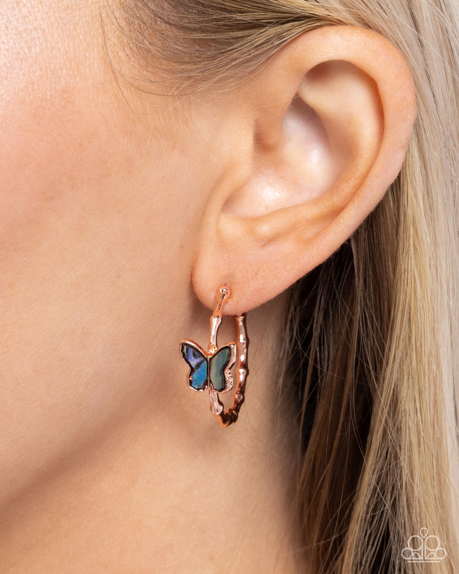 Butterfly Beginning - Copper - Paparazzi Earring Image