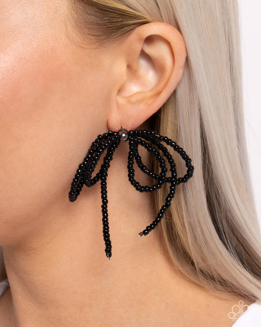 Paparazzi Earring ~ Sophisticated Sprinkle - Black