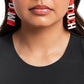 Touchdown Texture - Red - Paparazzi Earring Image