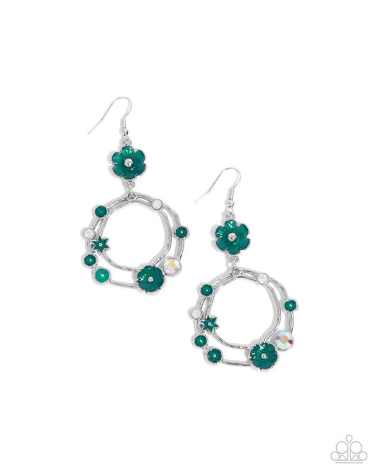 Wreathed Waikiki - Green - Paparazzi Earring Image