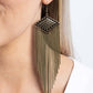 Forged Fringe - Brass - Paparazzi Earring Image