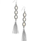 Fringe Fuel - White - Paparazzi Earring Image