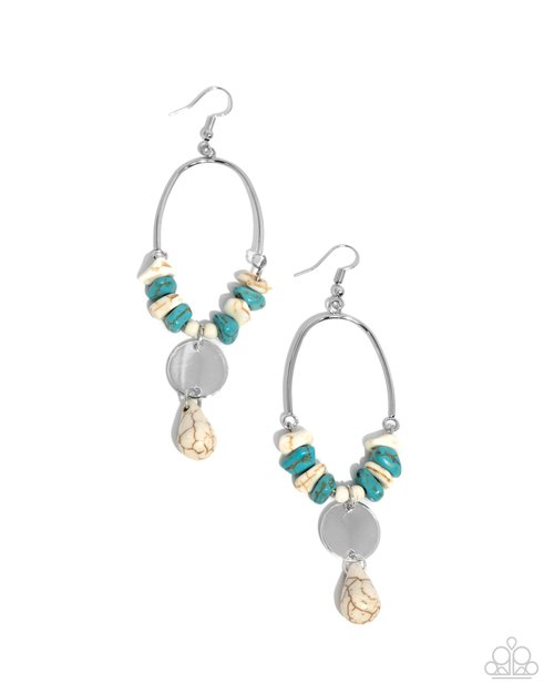 Suspended Santa Fe - White - Paparazzi Earring Image