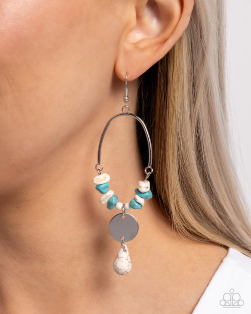 Suspended Santa Fe - White - Paparazzi Earring Image