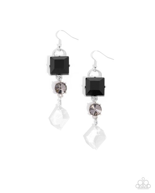 Alluring Assertion - Black - Paparazzi Earring Image