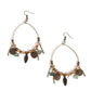 Feathered Fringe - Brass - Paparazzi Earring Image