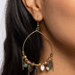 Feathered Fringe - Brass - Paparazzi Earring Image
