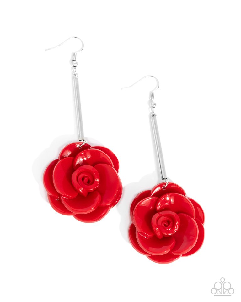 Saccharine Sprig - Red - Paparazzi Earring Image