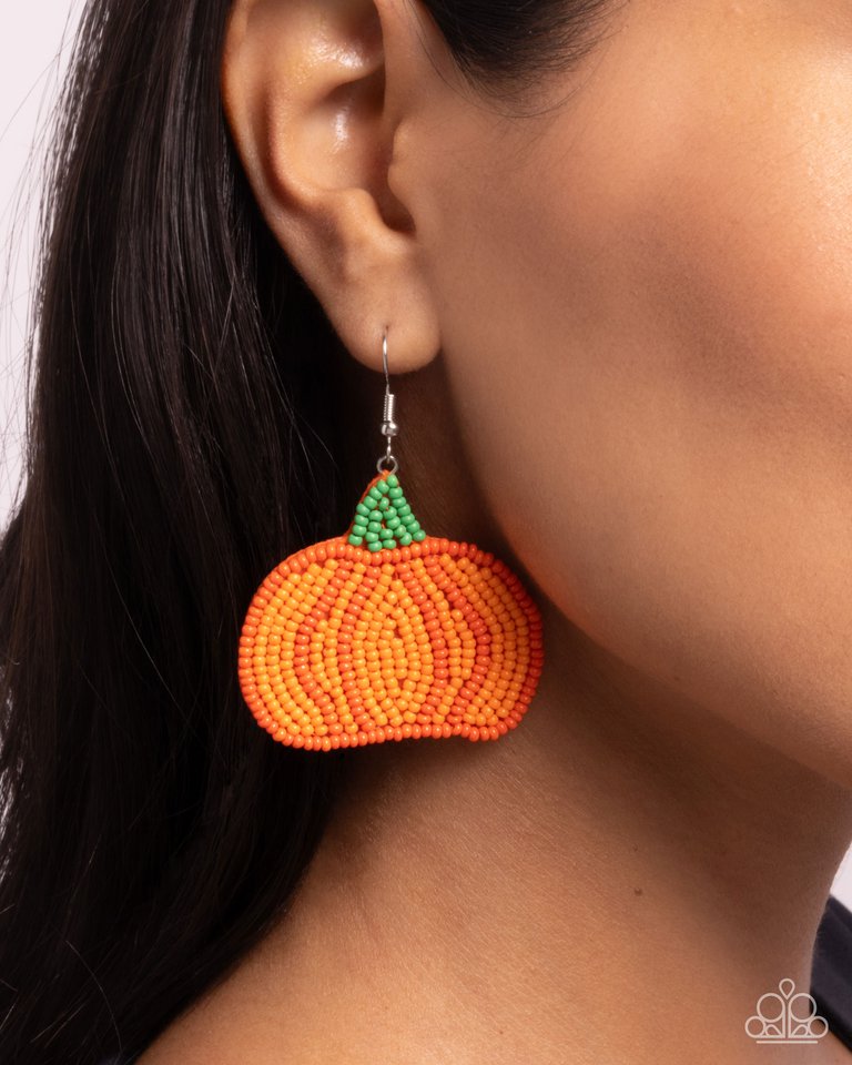 Pumpkin Pizzazz - Orange - Paparazzi Earring Image