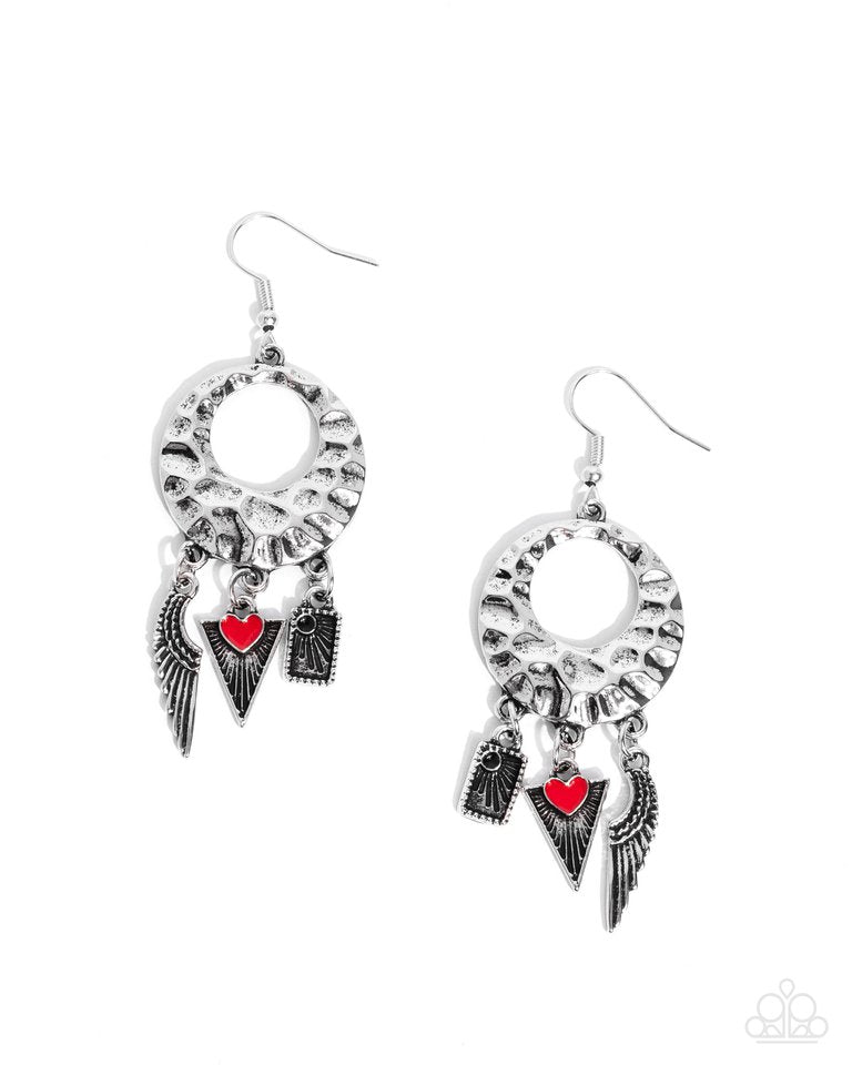 Alternative Angel - Red - Paparazzi Earring Image