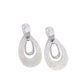 Tattered Teardrop - Silver - Paparazzi Earring Image