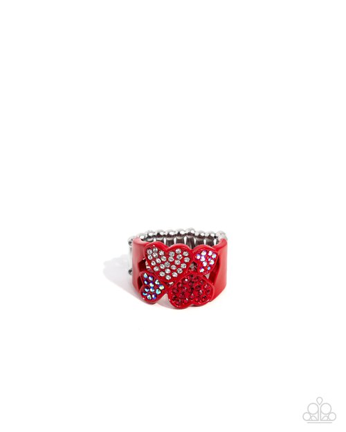 Honorable Hearts - Red - Paparazzi Ring Image