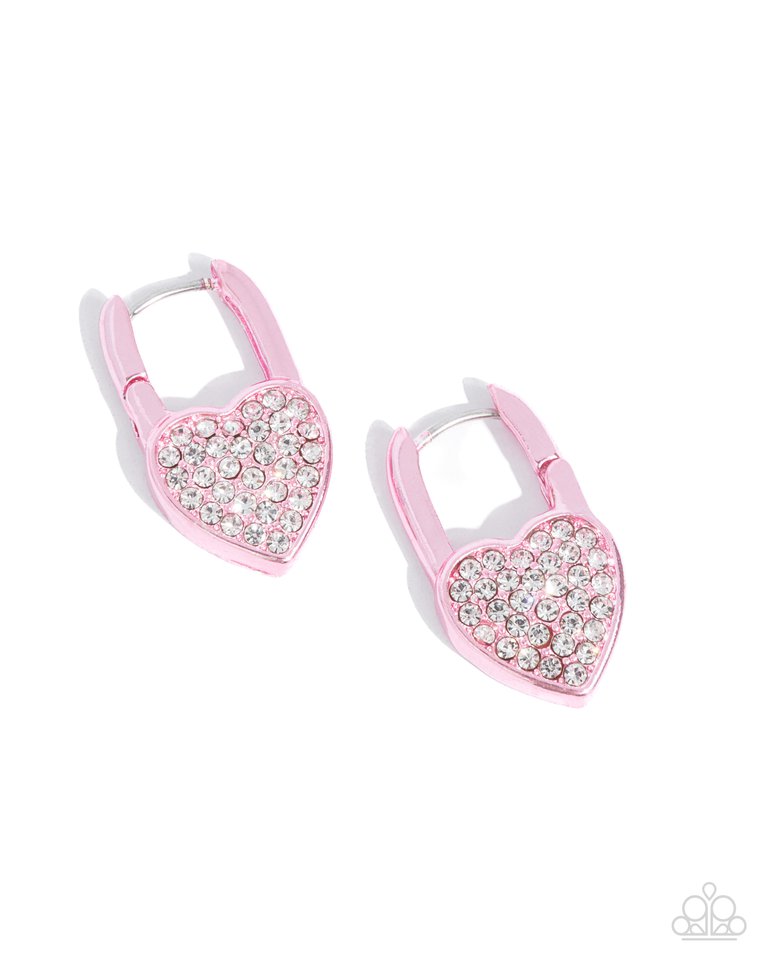 Padlocked Promise - Pink - Paparazzi Earring Image