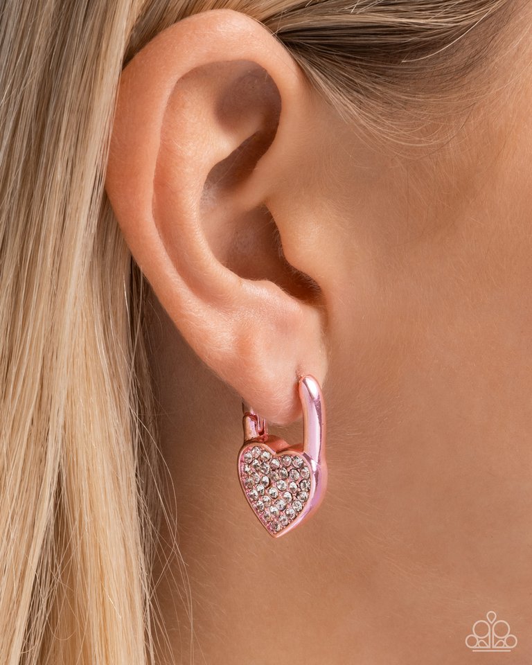 Padlocked Promise - Pink - Paparazzi Earring Image