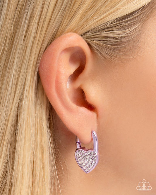 Padlocked Promise - Purple - Paparazzi Earring Image