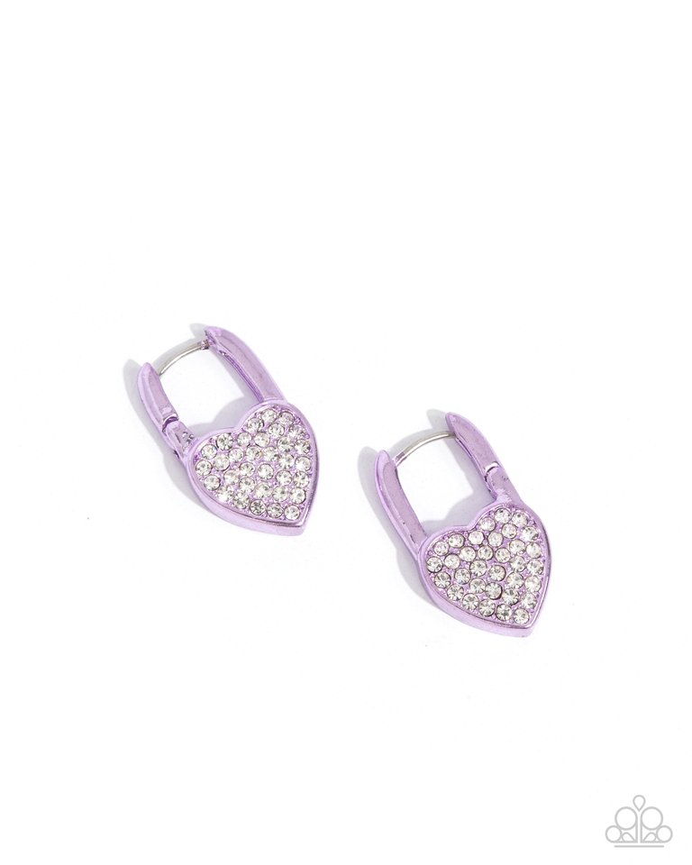 Padlocked Promise - Purple - Paparazzi Earring Image