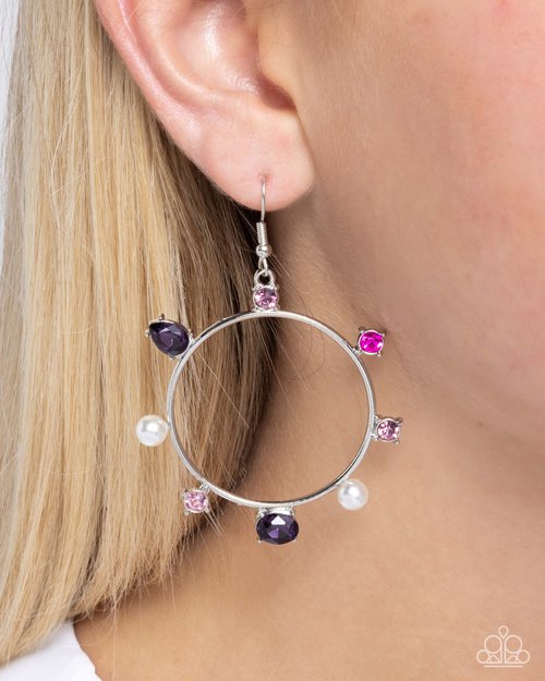 Tailored Treasure - Purple - Paparazzi Earring Image