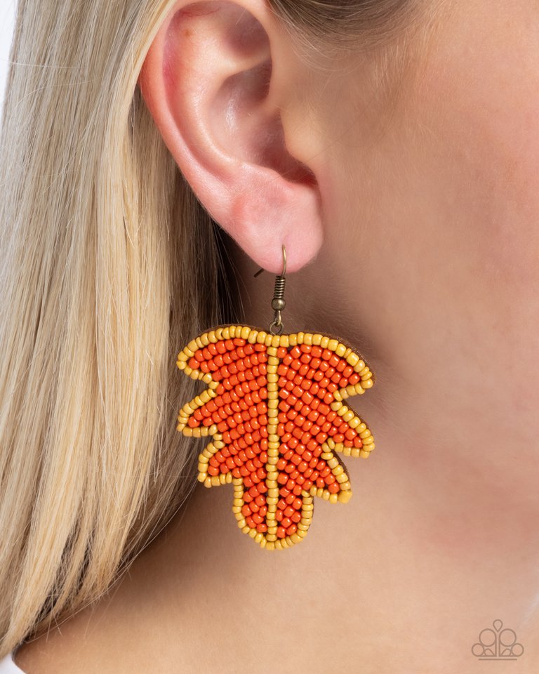 The FROND Page - Orange - Paparazzi Earring Image