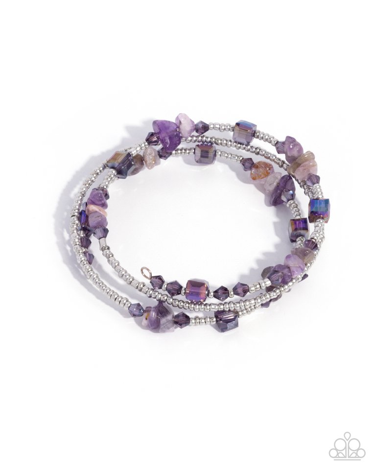 Seed Bead Scene - Purple - Paparazzi Bracelet Image