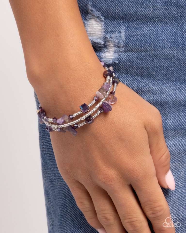 Seed Bead Scene - Purple - Paparazzi Bracelet Image