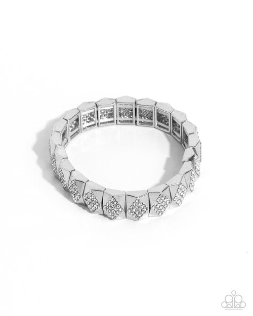 Ornate Outline - White - Paparazzi Bracelet Image