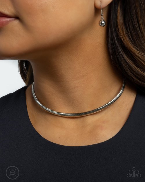 Captivating Choker - Silver - Paparazzi Necklace Image