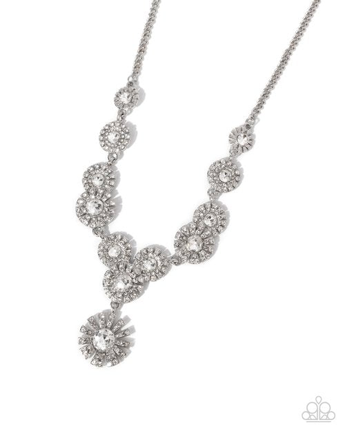 Sunburst Selfie - White - Paparazzi Necklace Image