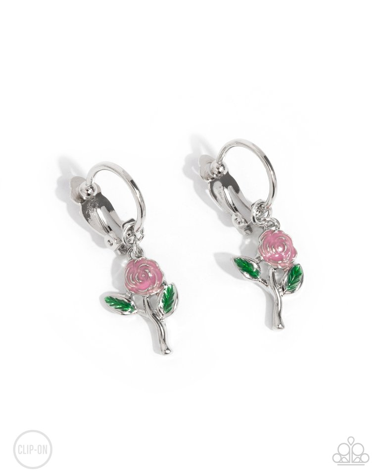 Rose Routine - Pink - Paparazzi Earring Image