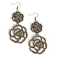 Reminiscent Rosette - Brass - Paparazzi Earring Image