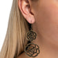 Reminiscent Rosette - Brass - Paparazzi Earring Image