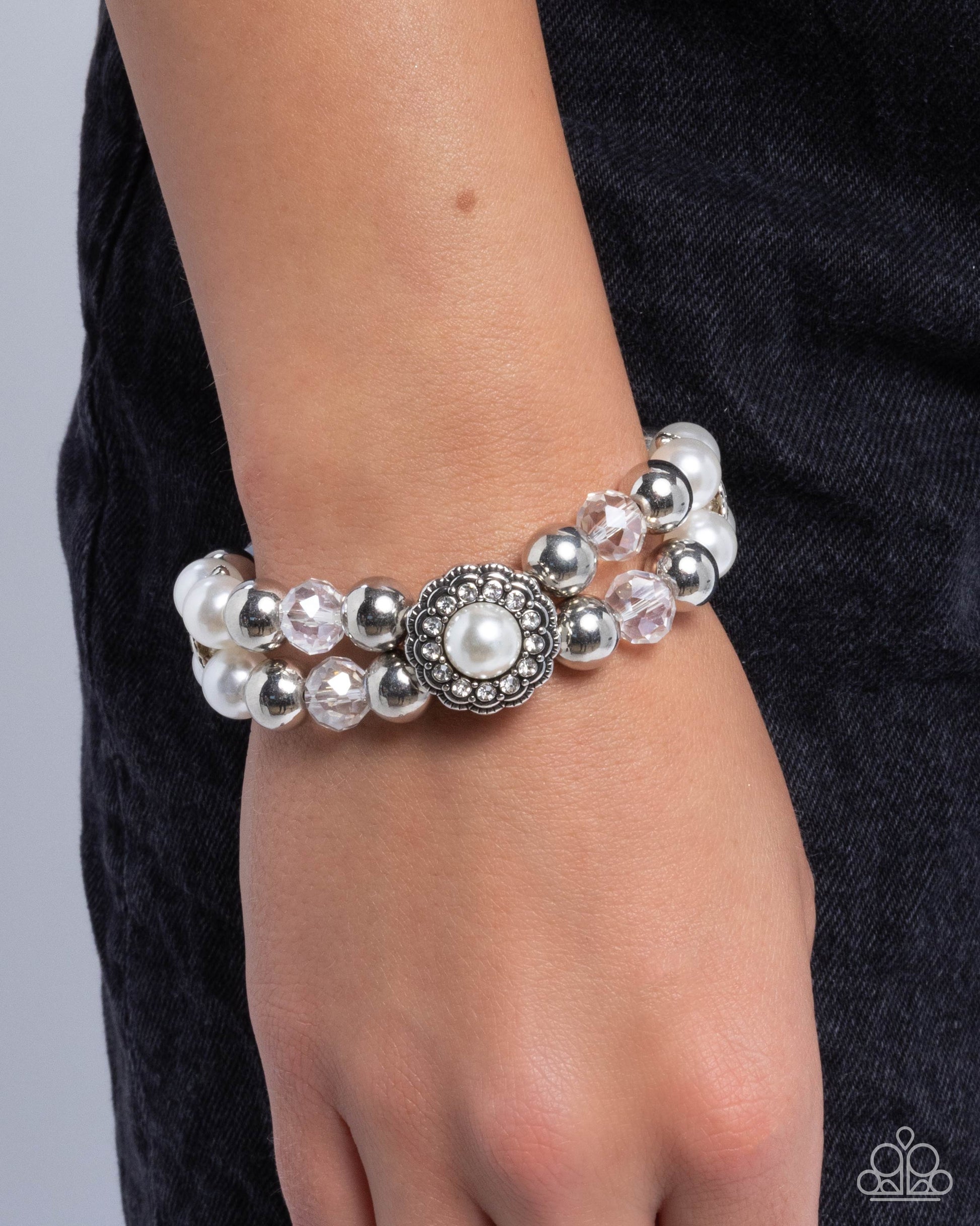 Retrograde Review - White - Paparazzi Bracelet Image