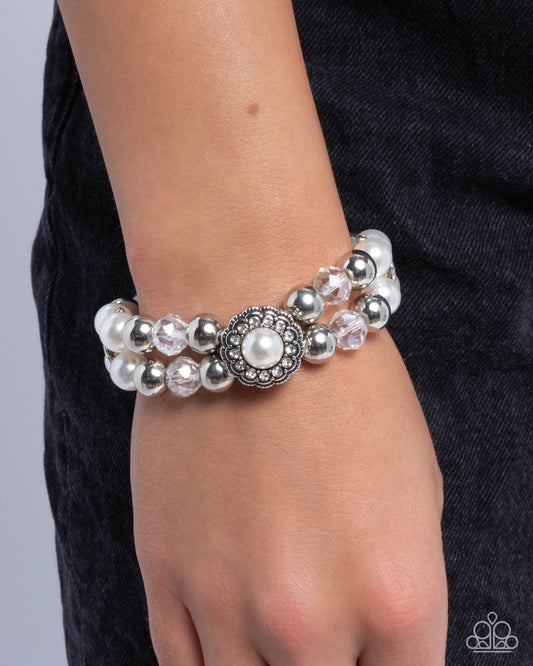 Retrograde Review - White - Paparazzi Bracelet Image