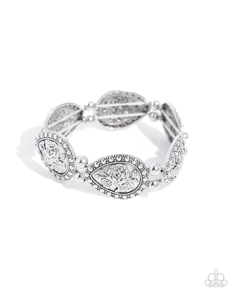 Roaring Rose - Silver - Paparazzi Bracelet Image