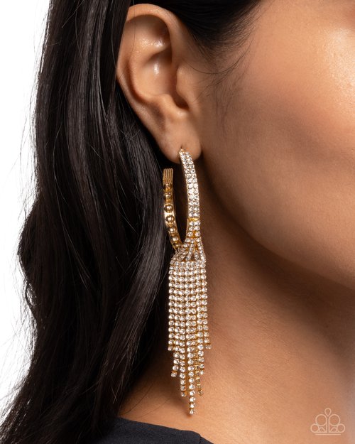 Jaw-Dropping Jubilee - Gold - Paparazzi Earring Image