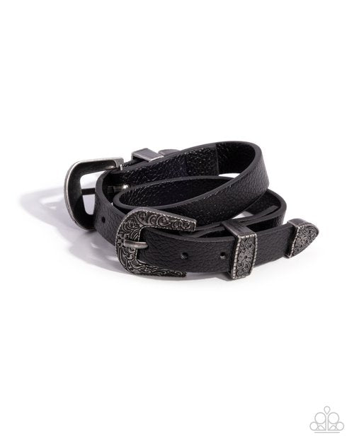 Buckle TOWN - Black - Paparazzi Bracelet Image