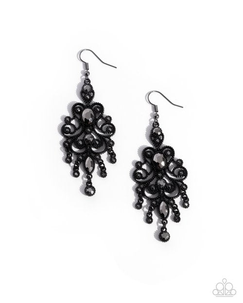 Chandelier Celebration - Black - Paparazzi Earring Image