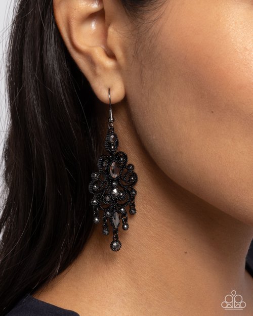 Chandelier Celebration - Black - Paparazzi Earring Image