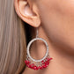 Wreathed Wisteria - Red - Paparazzi Earring Image