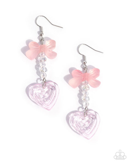 Feminine Freefall - Pink - Paparazzi Earring Image