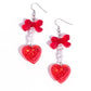 Feminine Freefall - Red - Paparazzi Earring Image