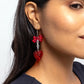 Feminine Freefall - Red - Paparazzi Earring Image