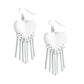 Flirty Fringe - White - Paparazzi Earring Image
