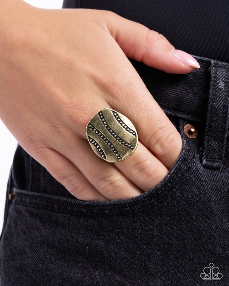 Daring Dots - Brass - Paparazzi Ring Image