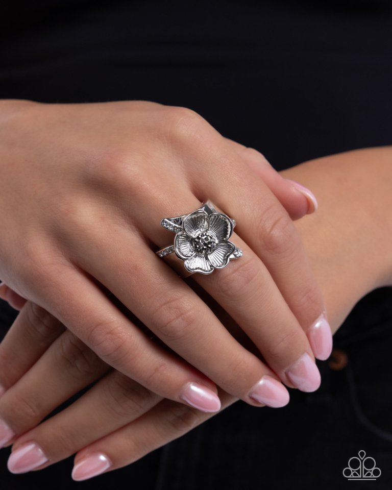 Floral Fact - Silver - Paparazzi Ring Image