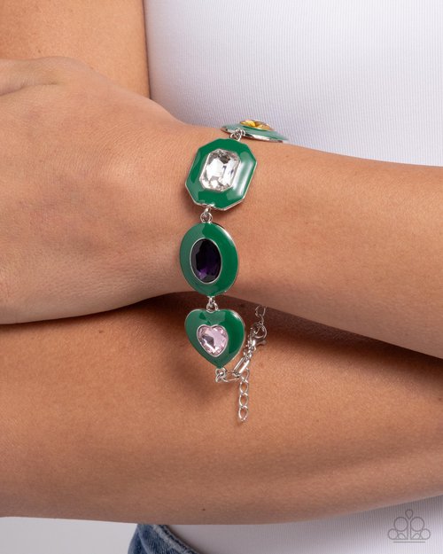 Glazed Guest - Green - Paparazzi Bracelet Image