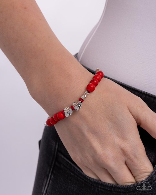 Festival Fling - Red - Paparazzi Bracelet Image